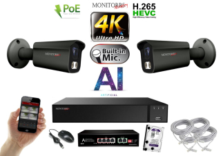 MS 4K IP 2 kamerový set so switchom 8 Mpix GTube (6379K2B) 